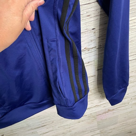 Adidas sweater jacket athletic size small purple blue with black stripes small - Picture 5 of 12